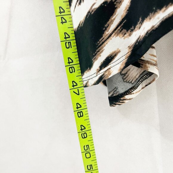 Soma Sleeveless Scarf Hem Dress V-Neck Brown Print Empire Waist Size Medium - Picture 7 of 7